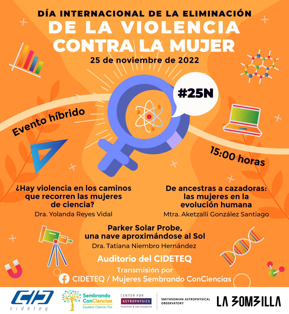 Cartel del evento 25N de Mujeres Sembrando ConCiencias